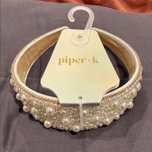 Piper K | White Pearl Embellished Headband